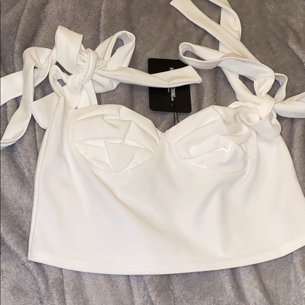 White tie sleeve top